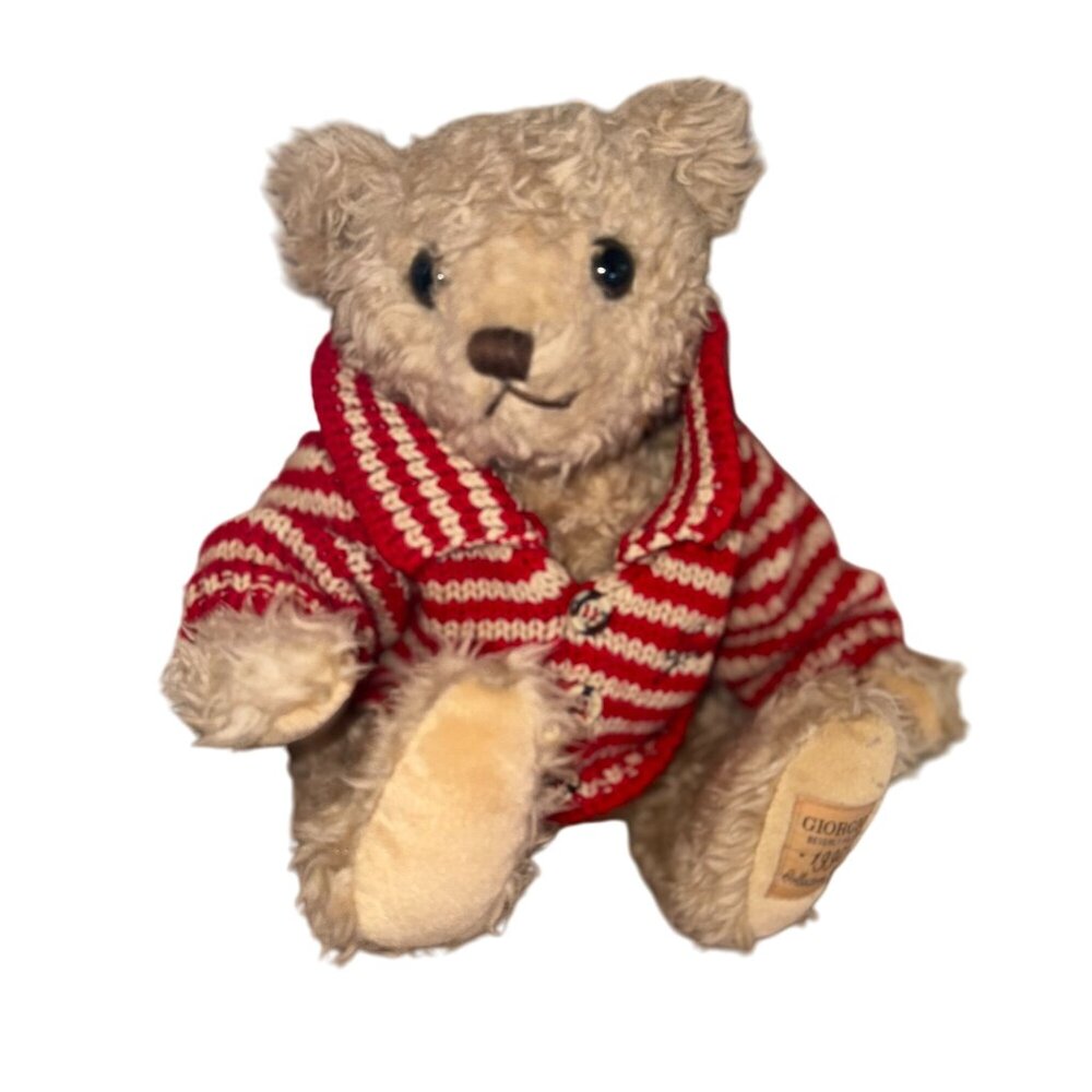 Vtg Giorgio of Beverly Hills Teddy Bear 1995 Stuffed Animal Plush w/ Sweater 10"